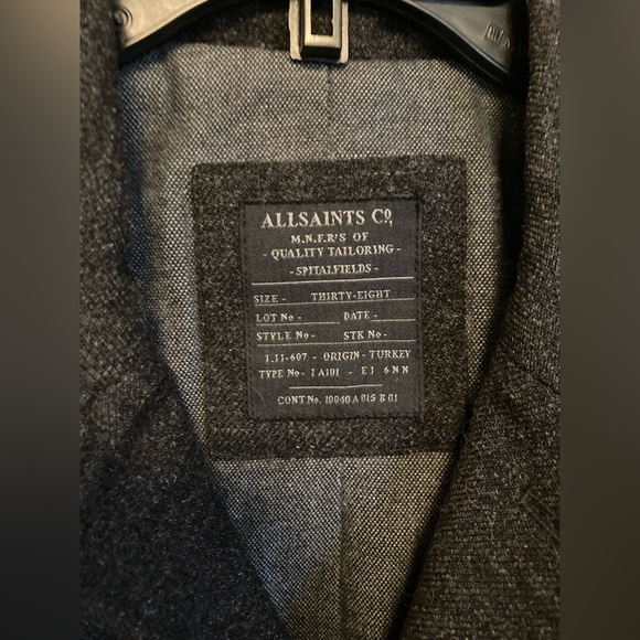 Allsaints charcoal jacket. - Picture 6 of 8